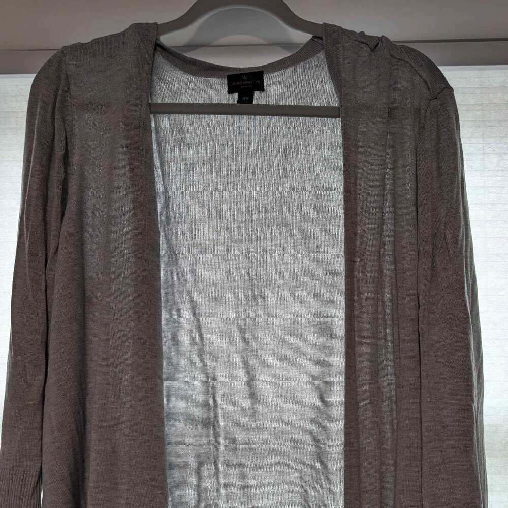 Worthington Light Gray Cardigan Size 3X